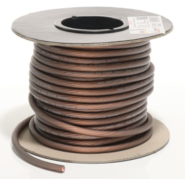 AUDIO SYSTEM HIGH-Performance 16mm² power Kabel Per rol van 25 meter Black