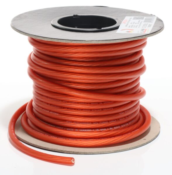 AUDIO SYSTEM HIGH-Performance 16mm² power Kabel Per rol van 25 meter Rood