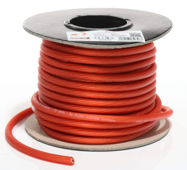 AUDIO SYSTEM HIGH-Performance 20mm² power Kabel. Per rol van 25 meter