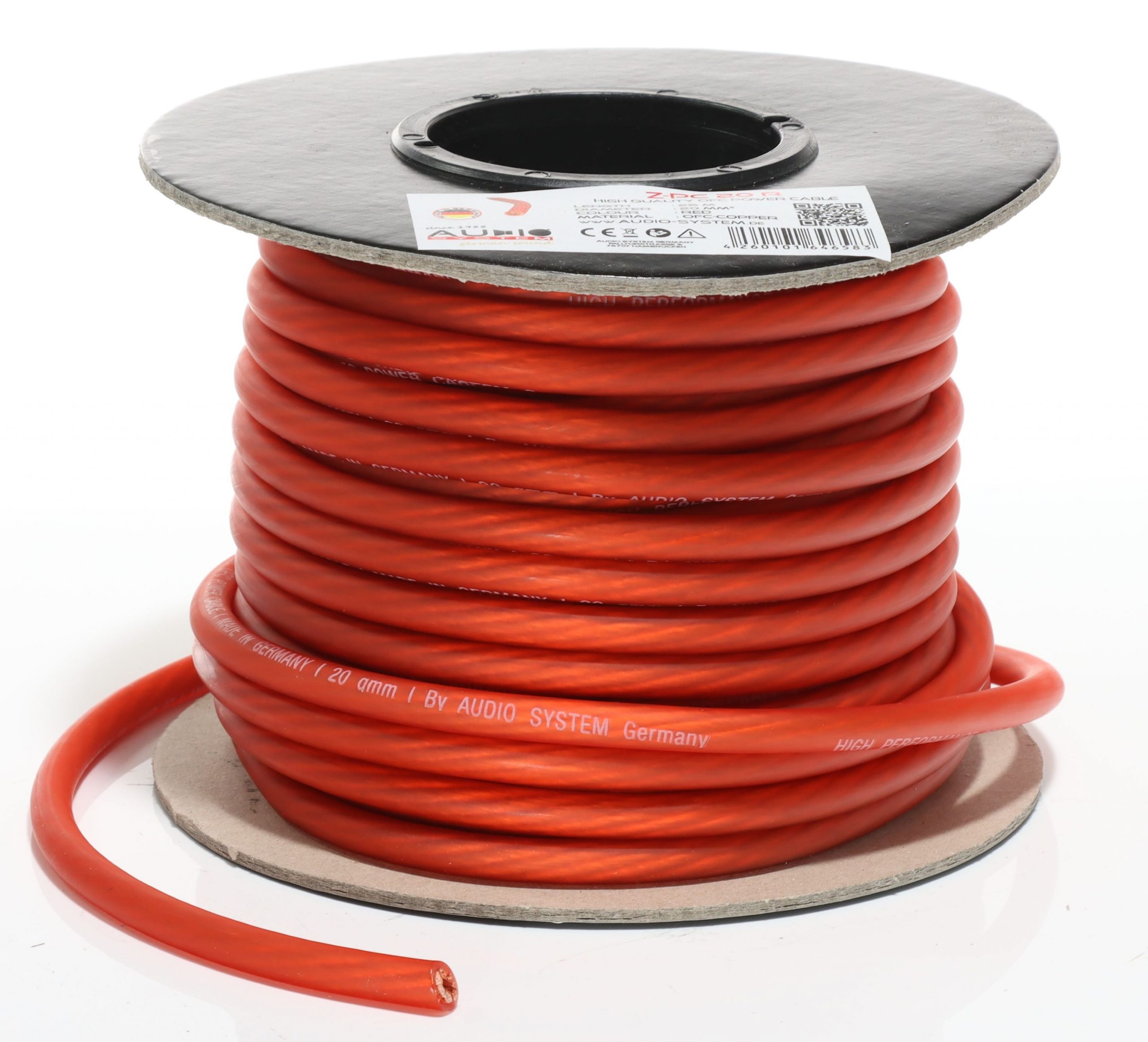 AUDIO SYSTEM HIGH-Performance 20mm² power Kabel. Per rol van 25 meter