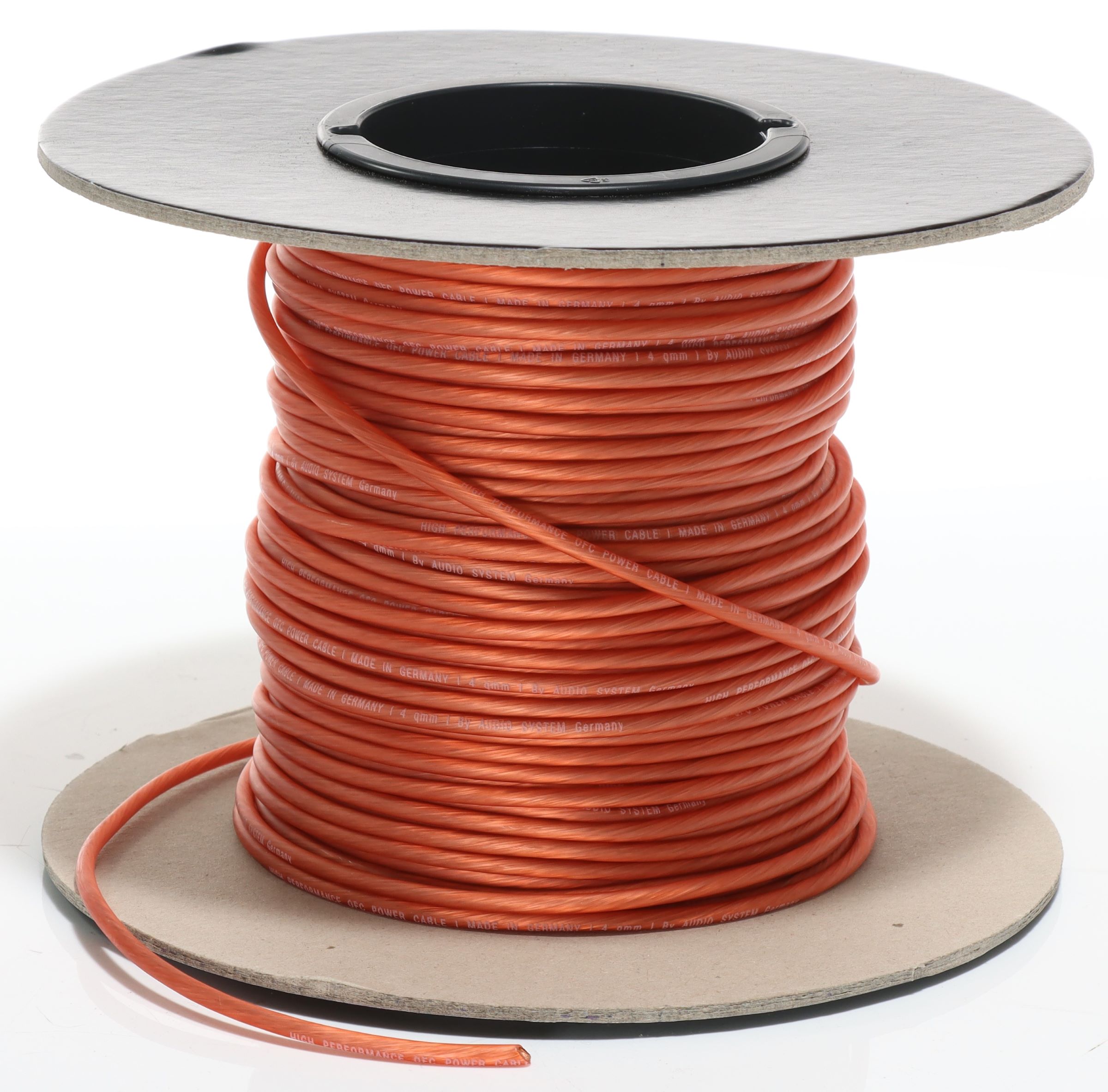 AUDIO SYSTEM HIGH-Performance 4mm² power Kabel. Per rol van 50 meter Rood