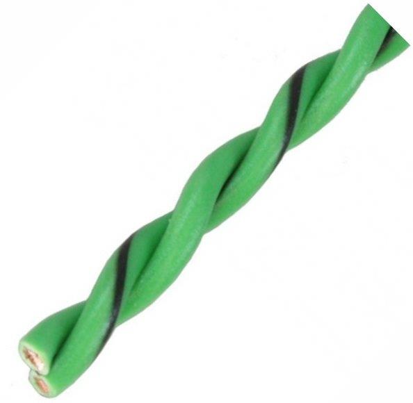 AUDIO SYSTEM Gedraaide luidsprekerkabel. Groen. 2x 0,5mm² . 200 mtr per rol