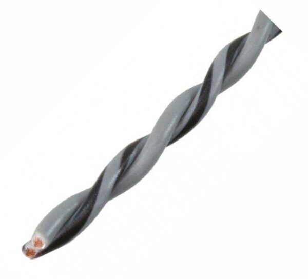 AUDIO SYSTEM Gedraaide luidsprekerkabel. Grijs. 2x 0,5mm² . 200 mtr per rol