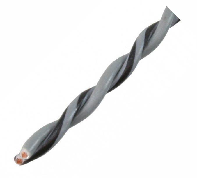AUDIO SYSTEM Gedraaide luidsprekerkabel. Grijs. 2x 0,5mm² . 200 mtr per rol